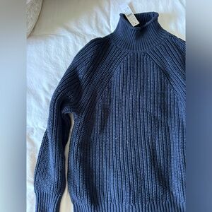 JCREW new with tags mock neck navy blue sweater